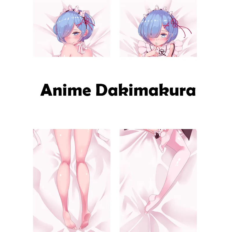 Japanese Anime Re Zero Dakimakura Rem Kawaii Maid Huggable Body Pillow Cover Female Cosplay DIY Custom Cushion Otaku Pillowcase