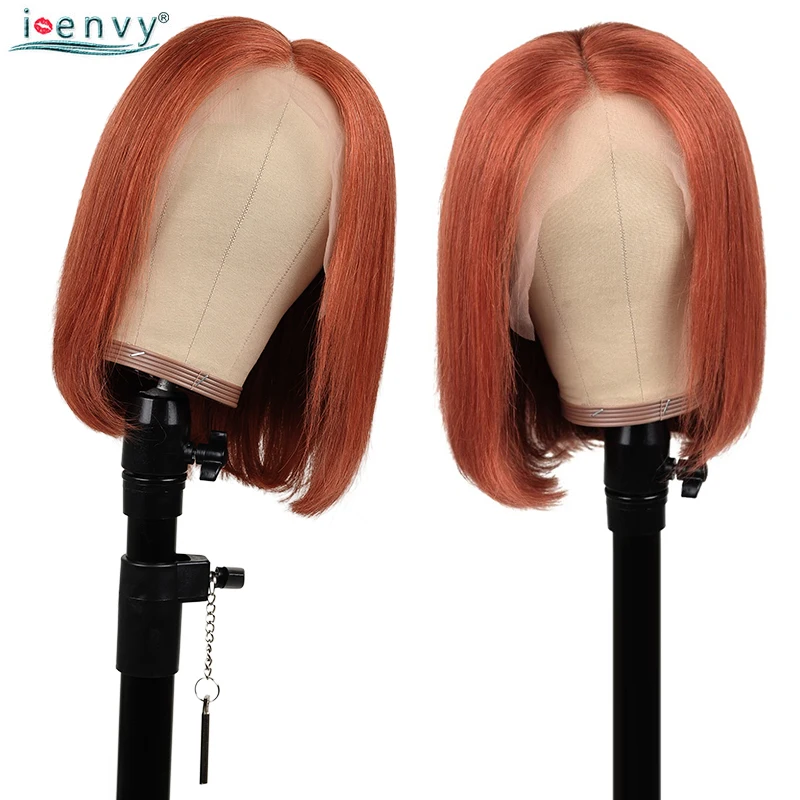 350 оранжевый кружевной передний парик их натуральных волос перуанские прямые 13*4