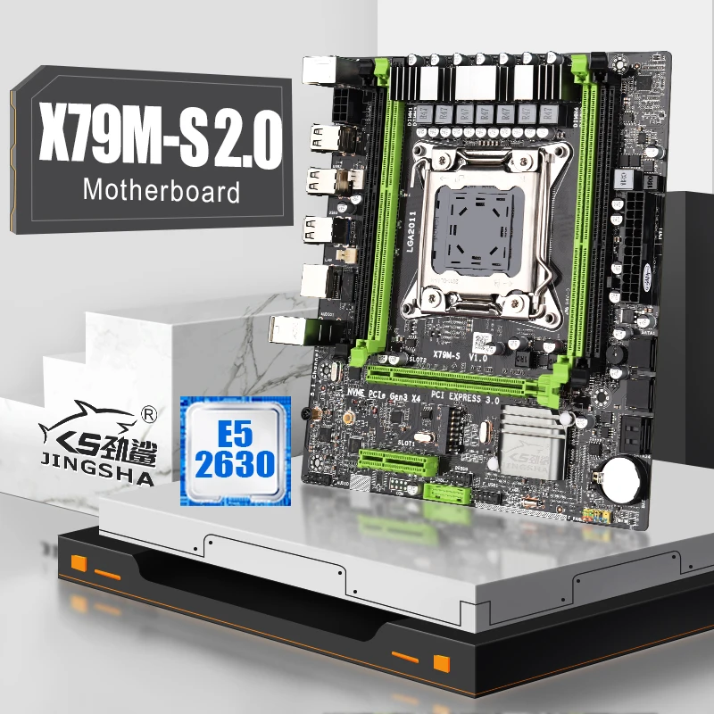 JINGSHA X79M S 2 0 M ATX материнская плата Lga 2011 двойной Каналы с Pcie 16X USB2.0 Sata XOEN E5 2630 и NVME SSD