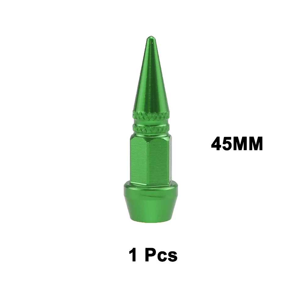 45mm Green 1pcs 1 шт. Универсальный Алюминий сплава для автомобилей и мотоциклов Автомобильный велосипед Спайк Форма пыле шин колесо, Шпиндельный колпачки стайлинга автомобилей Тюнинг - Цвет: 45mm Green 1pcs