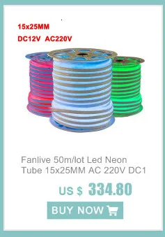 Fanlive, 50 м/лот, гибкая светодиодная неоновая лента, автомобильная веревка, Rgb светильник s SMD 2835, 120 светодиодов/м, 9 Вт/м, 220 В, водонепроницаемый, AC 220 В, 230 В, 110 В, в