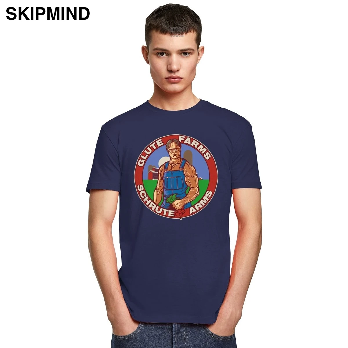 Классные мужские забавные Дуайт Шрут фермы футболка с коротким рукавом и О