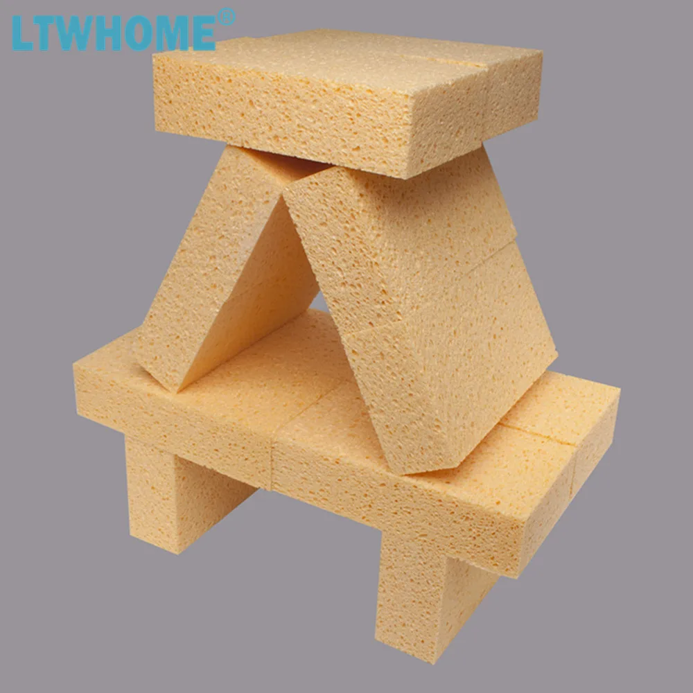 Сверхбольшие натуральные губок LTWHOME для целлюлозы 7 1/2 дюйма x 4 Inch 2 прочные