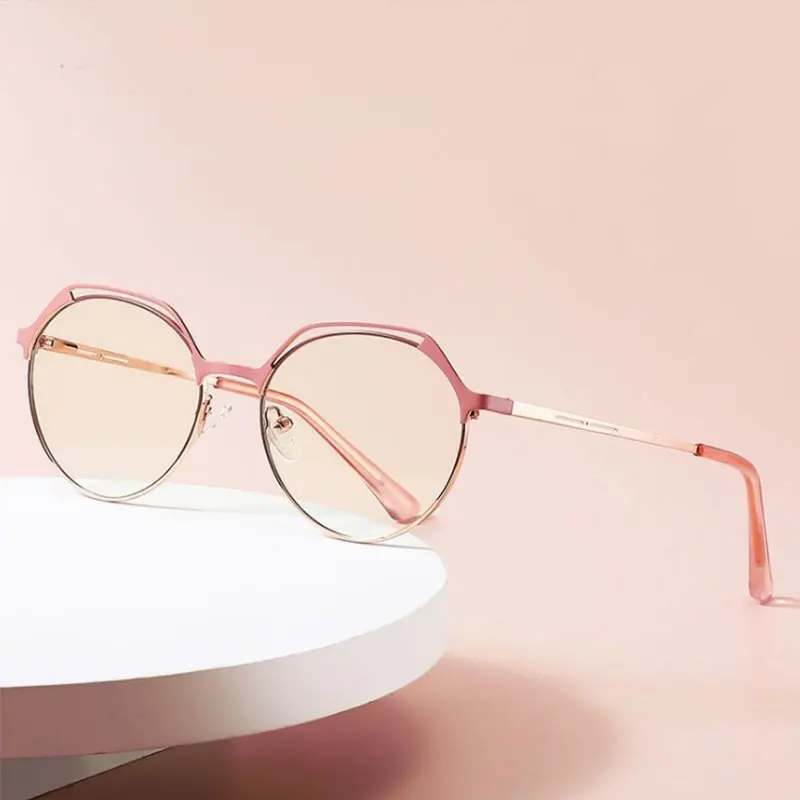 

Round Cat Eye Anti Blue Light Optical Glasses Frames Metal Women Men TR90 Fashion Computer Eyeglasses 50591