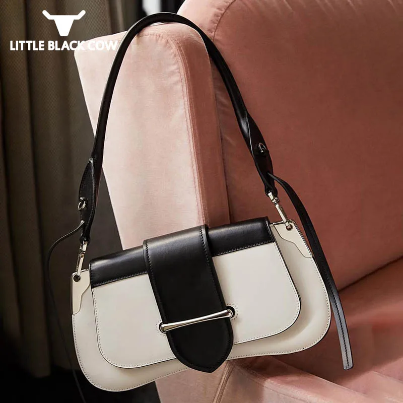 Женская кожаная сумка седло мессенджер через плечо с вставками 2021|Сумки ручками|