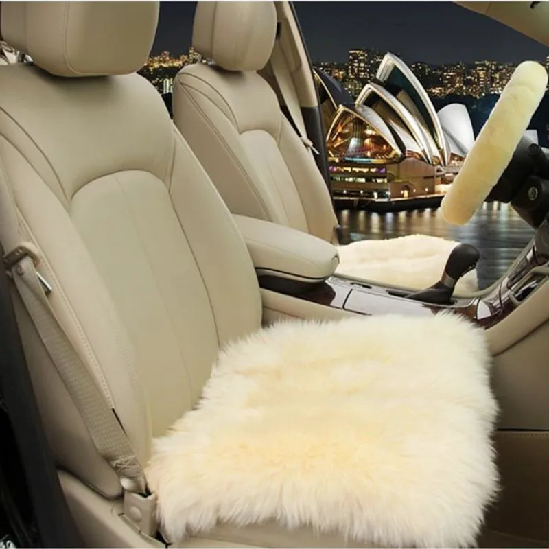 3 шт. шерстяной коврик для автомобильного сиденья плюшевые меховые подушки
