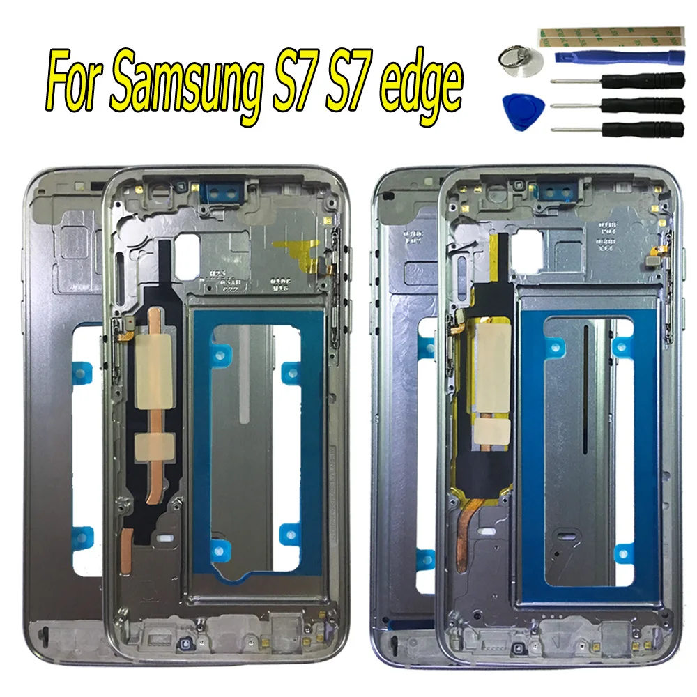 Корпус средней рамки для samsung Galaxy S7 edge G930F G935F Передняя ЖК рамка Панель задняя