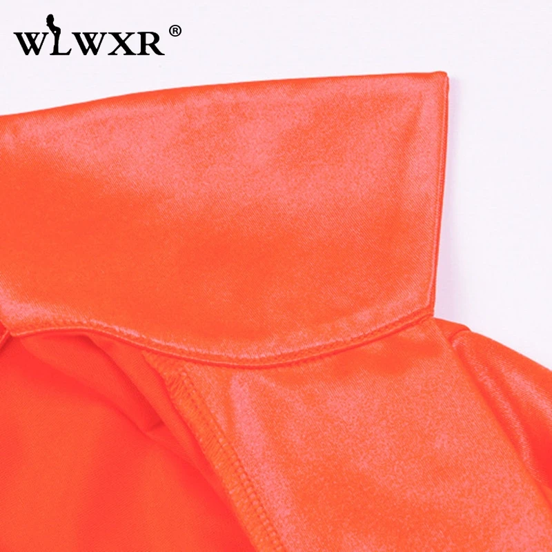 Женское атласное платье WLWXR однотонное розовое мини с длинными рукавами