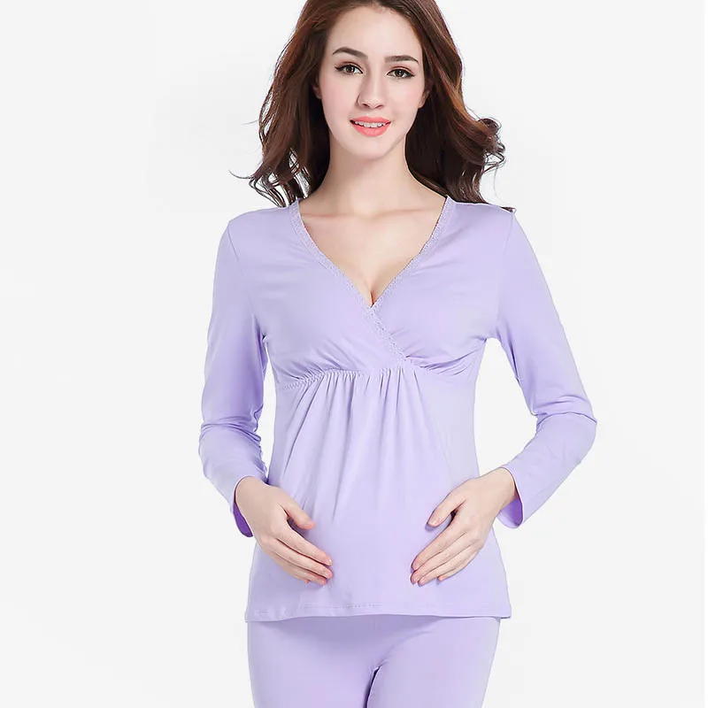 Весенне осенний комплект для беременных и кормящих матерей Пижама Послеродовая