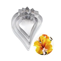 pottery cutter mould stainless steel sugar flower mold hibiscus poppy flower petal fondant clay flower cutters molds tools