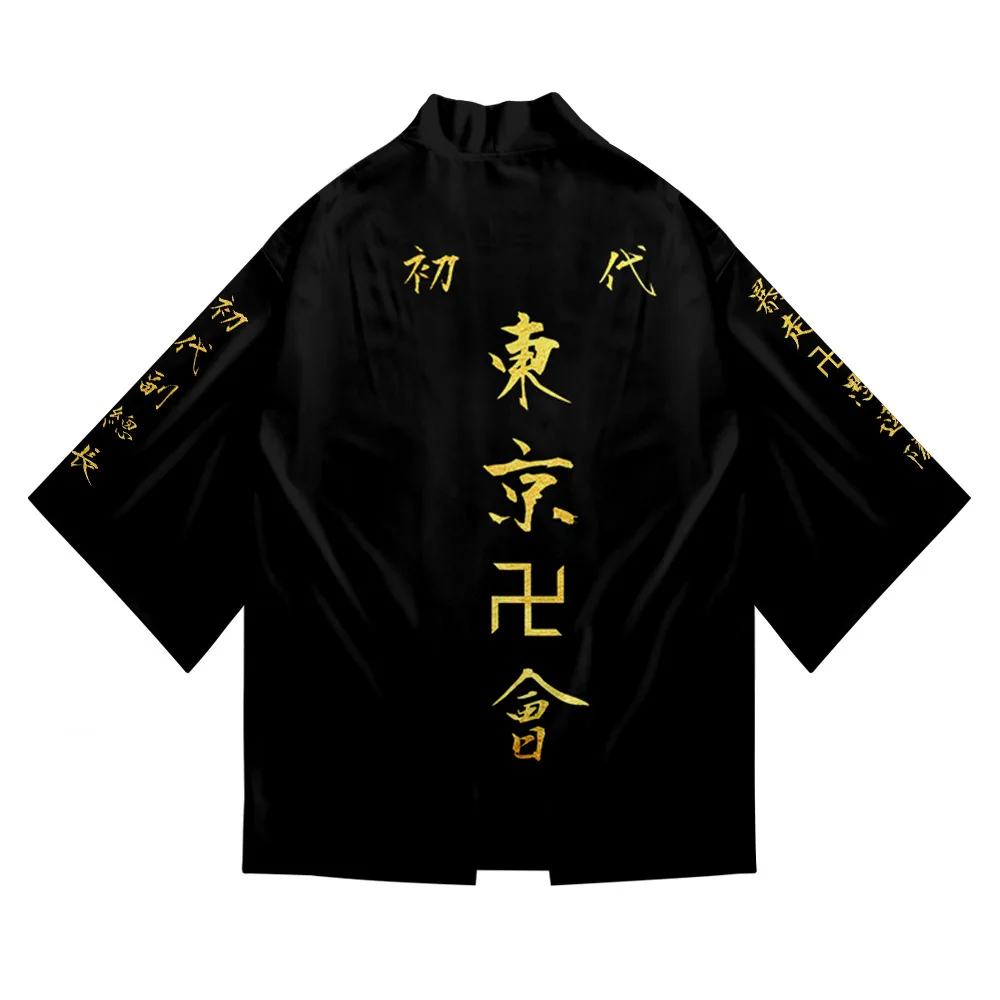 

Streetwear Men Women Cardigan Cosplay Haori Yukata Tokyo Anime Print Japanese Samurai Cartoon Kimono Harajuku Tops Robe Clothes