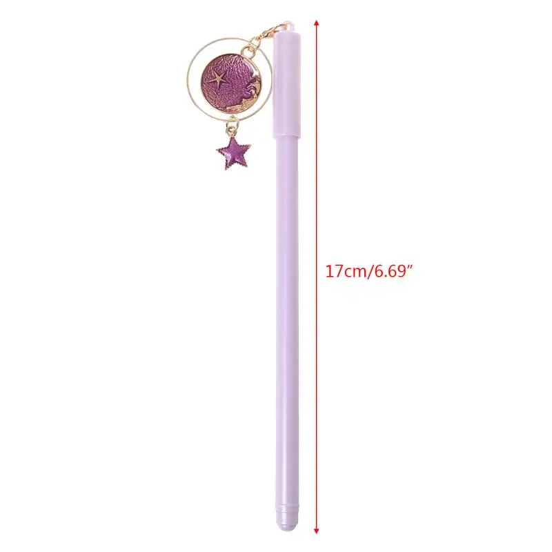 

3pcs 0.5mm Starry Sky Star Moon Pendant Gel Pen Kawaii School Office Stationery Black Ink Pens