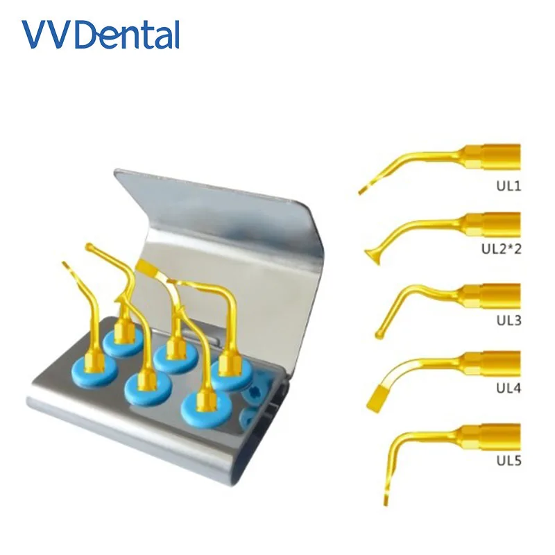 

VVDental пьезохирургия Sinus Lift Tips Kit, совместимый с Woodpecker и Mectron, хирургический наконечник UL1/UL2 * 2/UL3/UL4/UL5