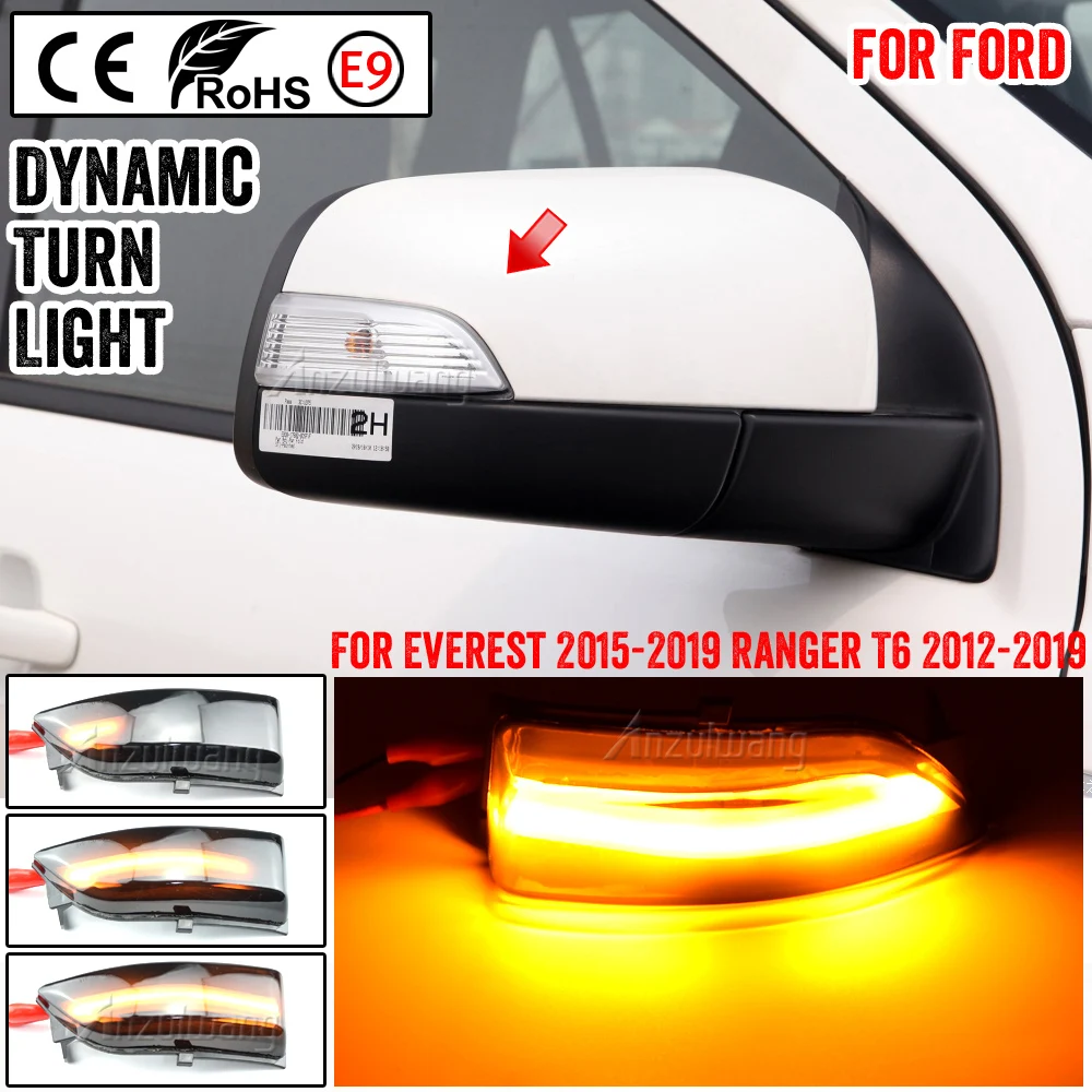

Dynamic Turn Signal Side Mirror Blinker Indicator Light For Ford Everest 2015-2019 Ranger T6 Raptor Wildtrak