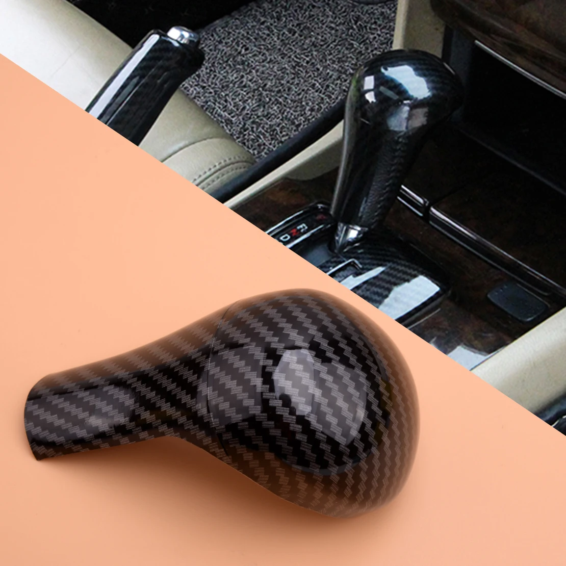 

Carbon Fiber Texture Inner Gear Shift Knob Cover Trim fit for Honda Accord 2008-2012