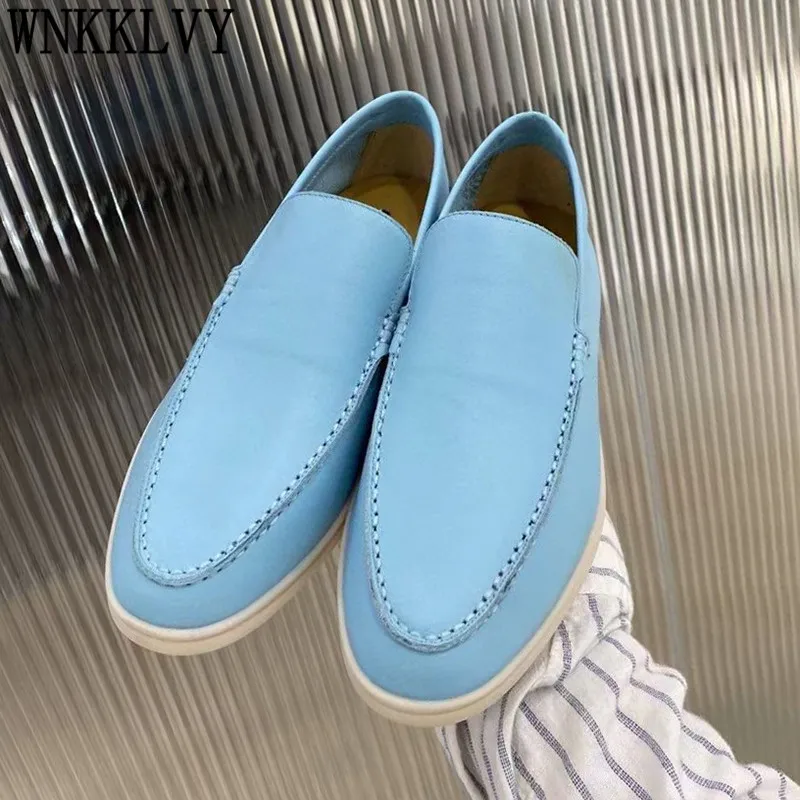 

Туфли женские из натуральной кожи, с круглым носком, на плоской подошве