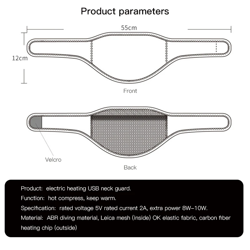

USB Hot Neck Massage Devices Pain Stress Relief Infrared Massager for Neck Braces Health Care Treatment Cervical Spondylopathy