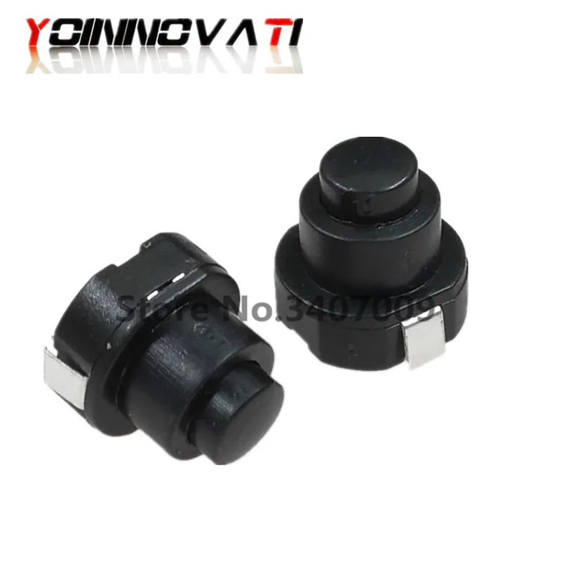 100pcs KAN 10A DC 30V 1A Round 2Pin Black Mini Push Button Switch for Electric Torch 2P On Off Flashlight Switchs|switch switch|electrical mini