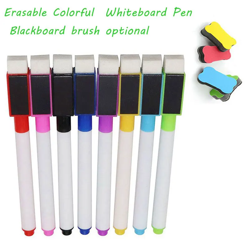 6/8 шт. Магнитный красочная ручка для черный белый цвет маркеры доски встроенный