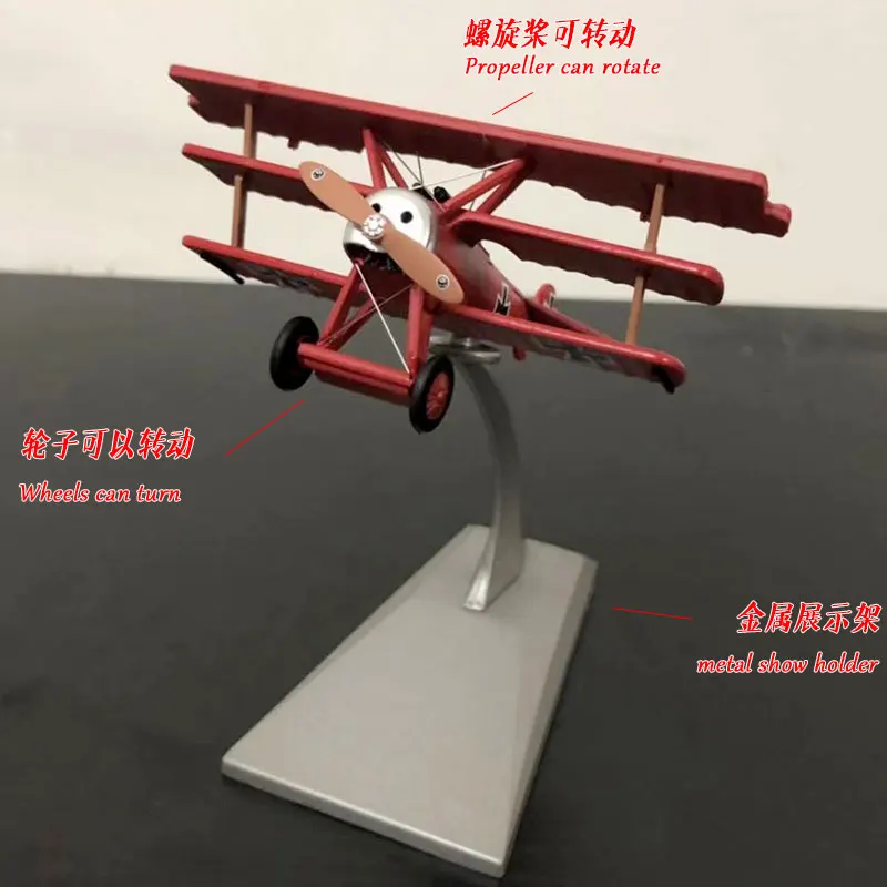 WLTK 1/72 весы военные модели игрушек Фоккер Dr I Red Knight Fighter литой металлический
