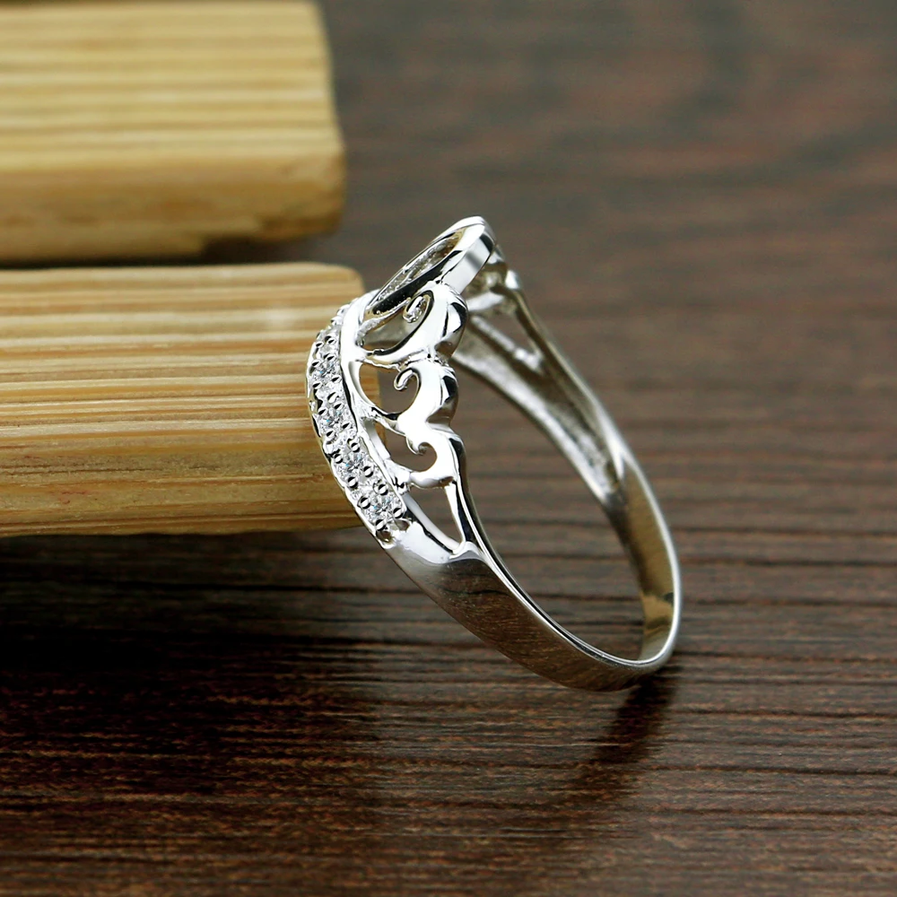 Fine Jewelry Women's 100% 925 Sterling Silver Ring Minimalism Genuine Crown Cocktail Party Accessories Birthday Gift | Украшения и