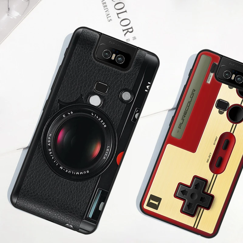 Auroras Phone Case For ASUS Zenfone 6 All Protection Soft Retro Camera Gamepad Pattern ZS630KL | Мобильные телефоны и