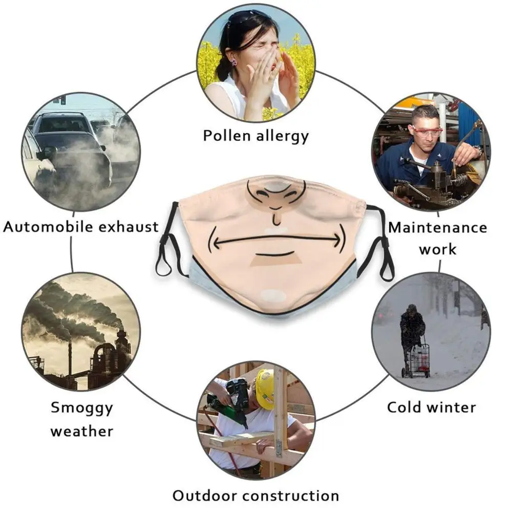 

Awkward Eye Contact Face Mouth Reusable Mouth Face Mask With Filters Kids