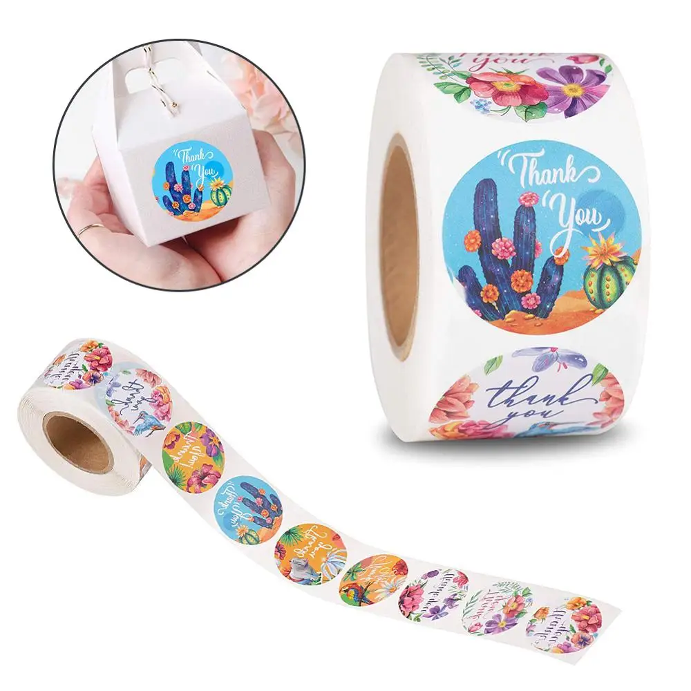 500 шт. 1 дюйм цветочный наклейка спасибо ремесло Кухня банки хлеб Органайзер