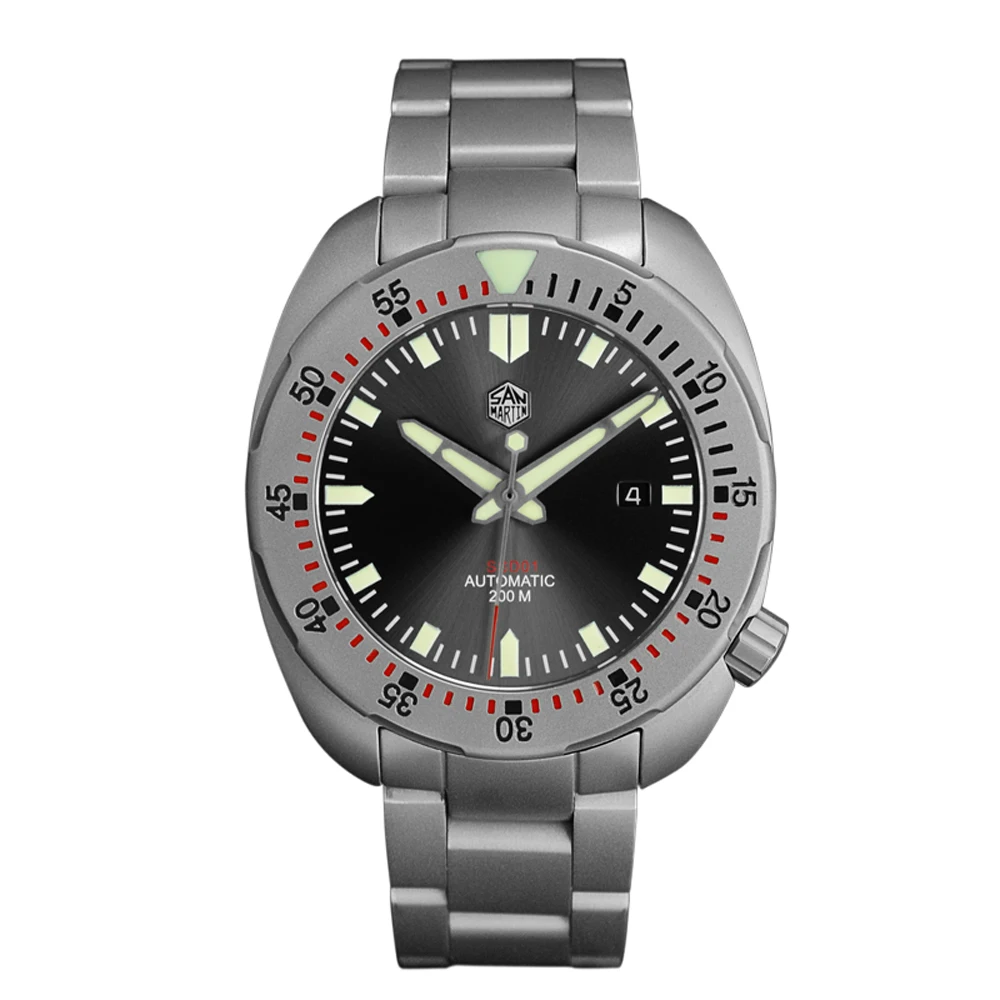 Часы San Martin Diver из нержавеющей стали пескоструйные автоматические механические