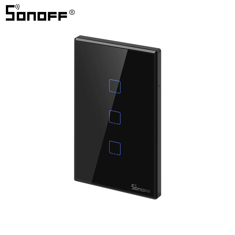 T3 US 3C Интеллектуальный выключатель света SONOFF T2/T3 нам 1/2/3 Wifi переключатель сенсорной панели свет розетки 433 МГц RF Беспроводной дистанционного Управление eWelink Google Home Alexa - Комплект: T3 US 3C