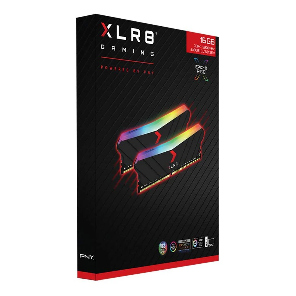 PNY оперативная память 8 Гб 16 XLR8 Gaming Epic-X RGB DDR4 3200 МГц для настольного компьютера с