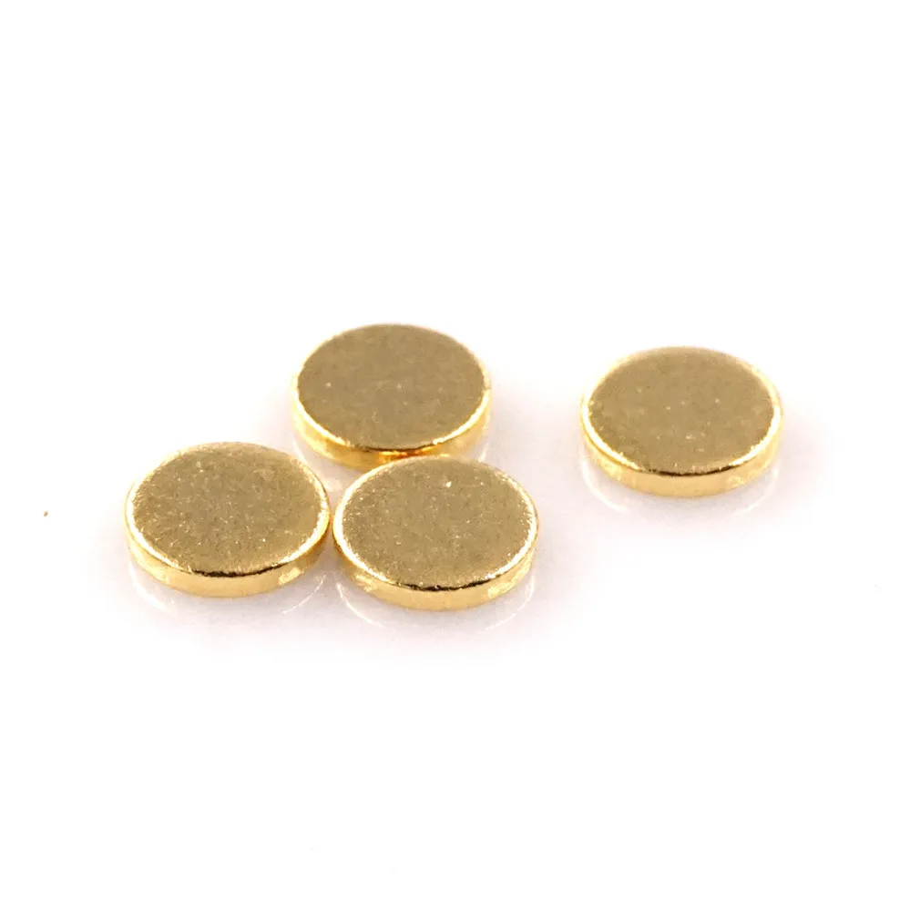 10pcs Female Pogo Pin Diameter 5.0 mm Height 1.0 Flat surface Circular Contact Pad Brass Gold plate Spring connector Target |