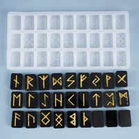 crystal epoxy resin mold energy symbol runes letter word model mirror casting silicone mould diy crafts pendant jewelry tools
