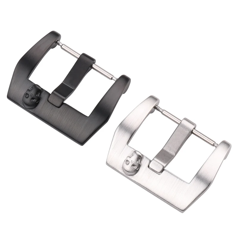 Skull Watch Clasp 18mm 20mm 22mm 24mm Silver Stainless Steel Brushed Watch Accessories Watchbands Strap Pin Buckle