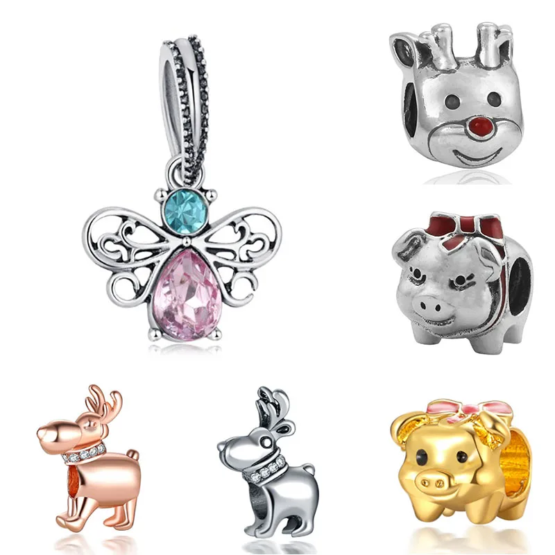 Fit Pandora шармы плата Де Ли Серебро 925 оригинальный браслет бусины для изготовления