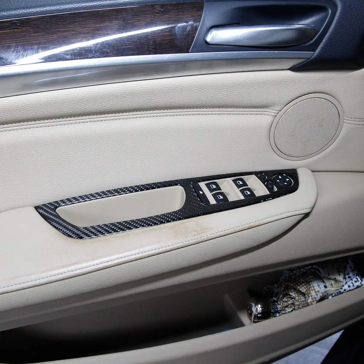 

4 шт. мягкое углеродное волокно для BMW X5 E70 X6 E71 2008-2013 автомобильное внутреннее окно Лифт бутон рамка отделка