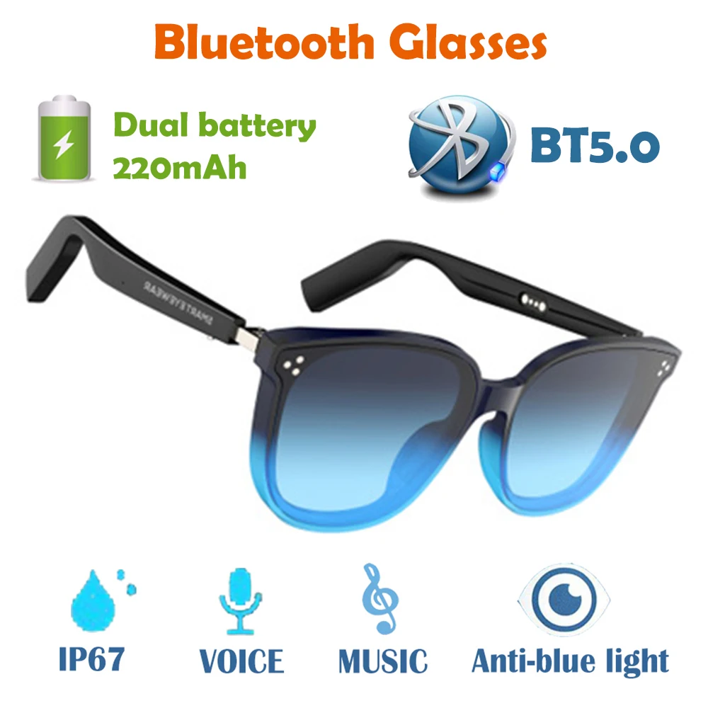 저렴한 스마트 음악 선글라스 블루투스 안경 음악 듣기 전화 응답 블루투스 5.0 음성 제어 IP67 방수 방진