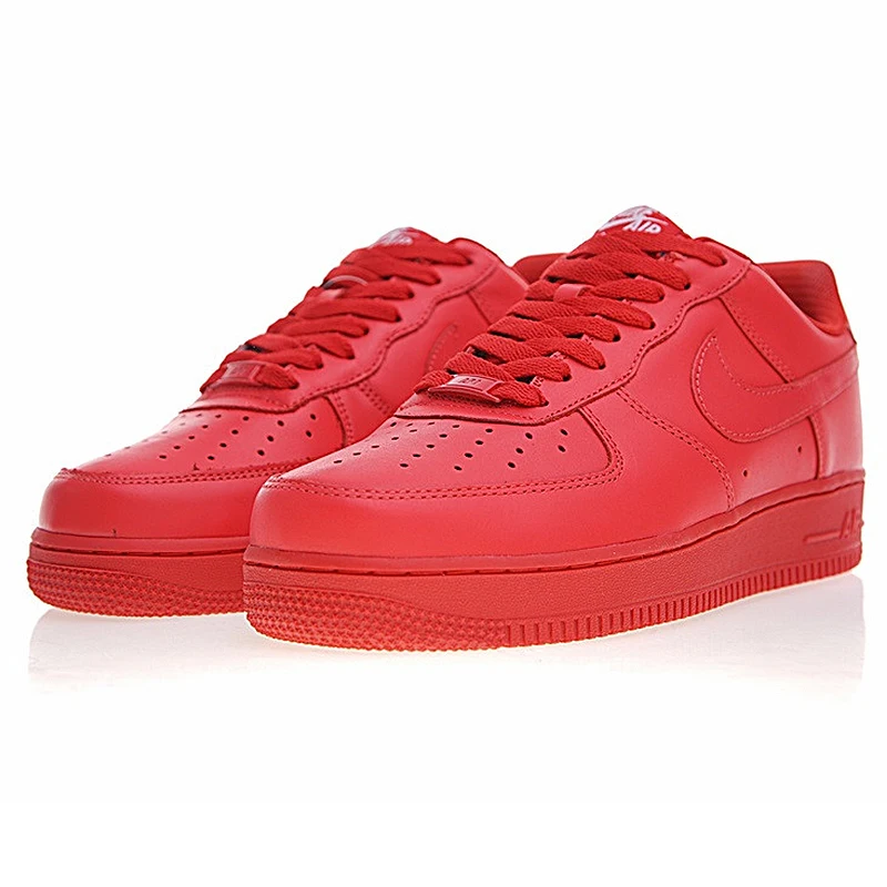 Женская обувь для скейтбординга NIKE AIR FORCE 1 AF1 красная легкая износостойкая