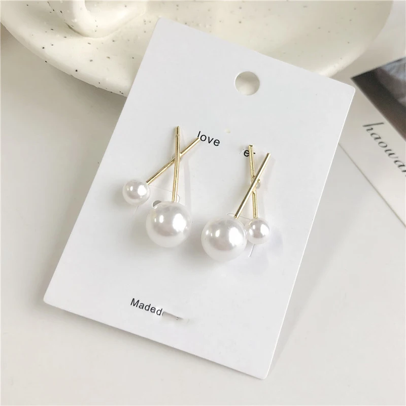 Модные женские серьги 2019 простые жемчужные Подвески Металлические