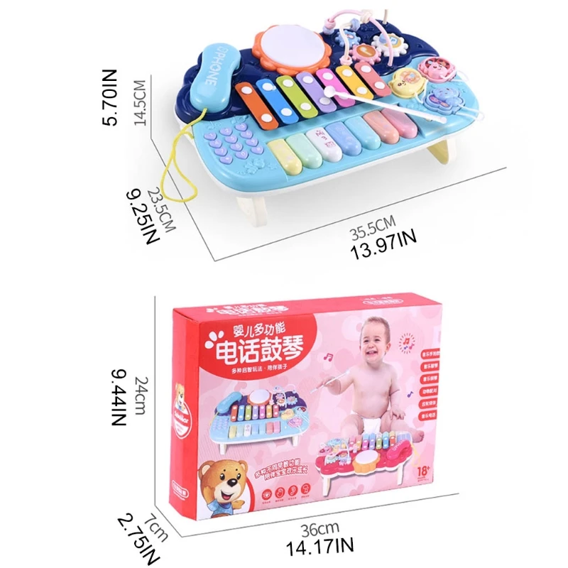 

2021 New Sound Musical Toy Multiple Functions Electric Instrument Toy Telephone for Baby