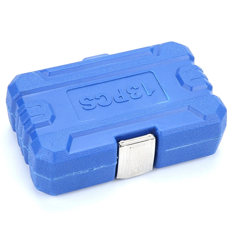 

13Pcs Daed Bolt Nut Screw Remover Extractor Removal Set Nut Removal Socket Tool Threading Hand Tools Kit with Box