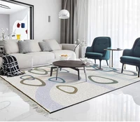 hand painted fresh geometric pattern bedroom living room carpet painting floor 3d floor painting wallpaper
