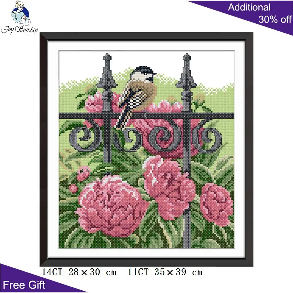Набор для вышивки крестиком Joy Sunday Bird On The Fence DA265 14CT 11CT набор домашнего декора с