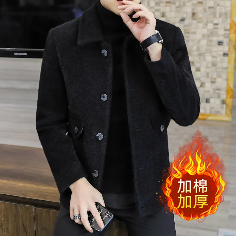 Новинка зимняя куртка из искусственной норки Смешанная шерстью мужской короткий