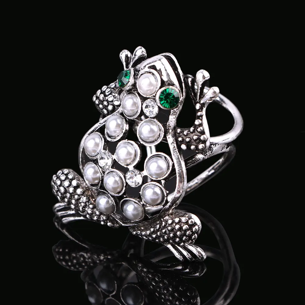 Горячая Мода для женщин Ретро лягушка Бриллиантовая жемчужная шаль-кольцо шарфы