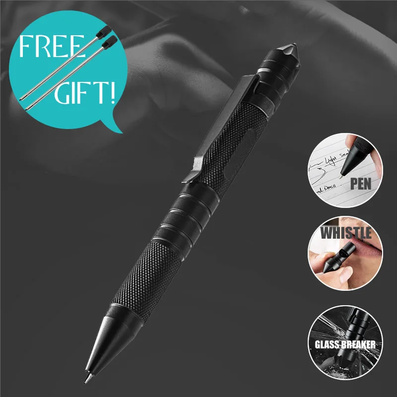 

Multi-Function 3-In-1 Tactical Pen Whistle Emergency Self Defense EDC Tool Outdoor Survival Self Rescue Dropshipping