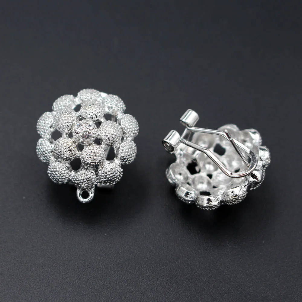 Серьги с петлей-вешалкой стразы CZ Филигранное круглое основание сделай сам ретро