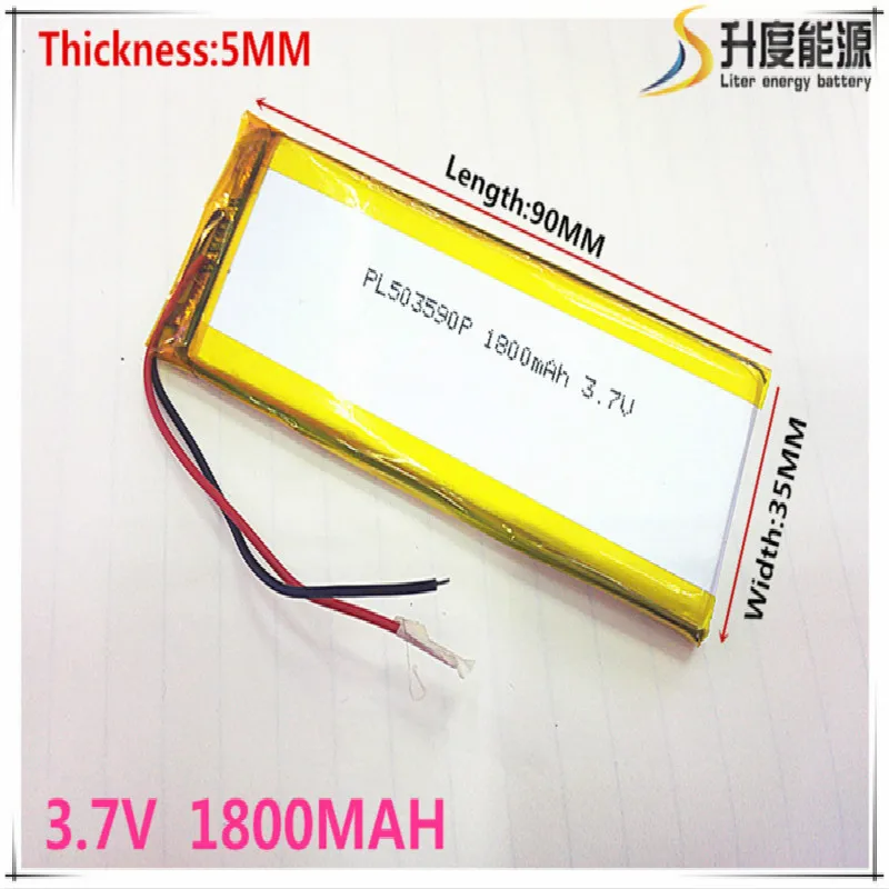 

3.7V,1800mAH,[503590] Polymer lithium ion / Li-ion battery for TOY,POWER BANK,GPS,mp3,mp4,cell phone,speaker