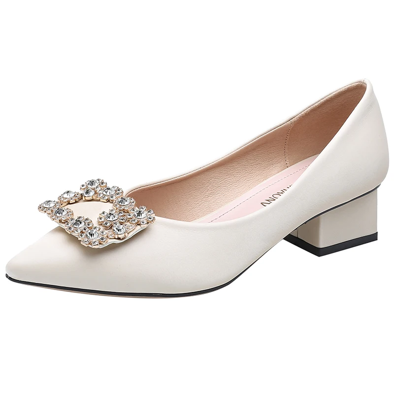 Женские туфли на толстом каблуке весенне Осенняя обувь новинка 2021 среднем с