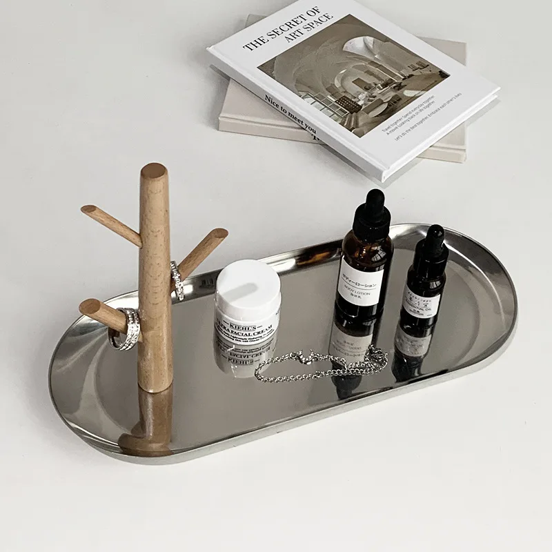 1 шт. серебряный поднос металлический кухонный для хранения шикарная латунная